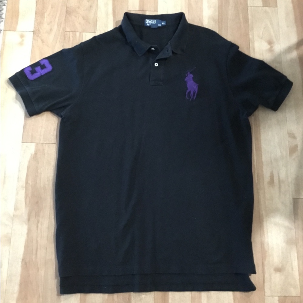 Polo Ralph Lauren Black Short Sleeve Collar Shirt